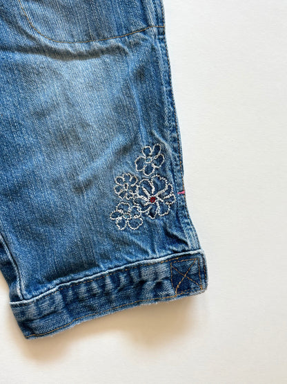 Vintage Y2K Oshkosh Denim Embroidered Capris Size 3T