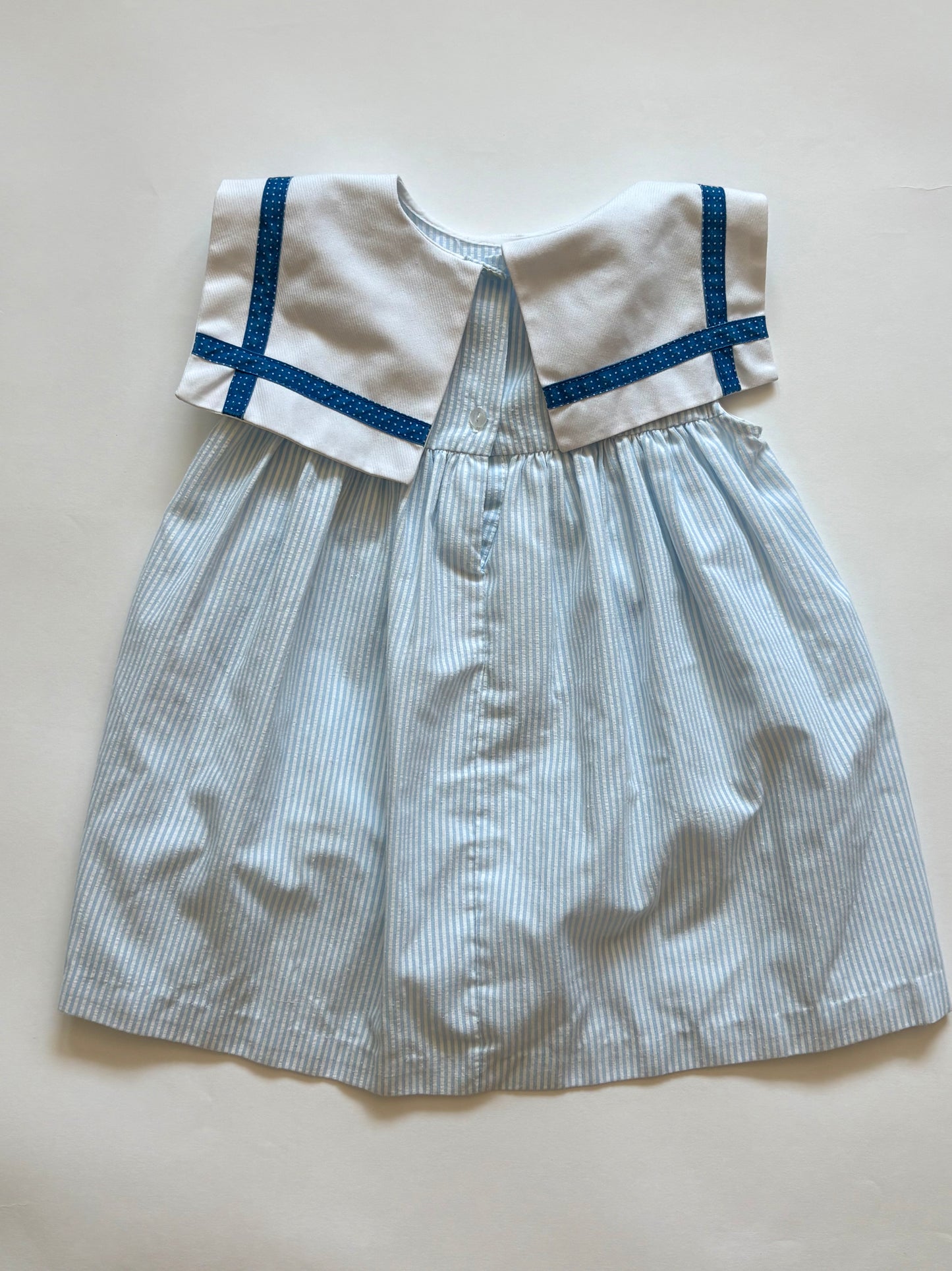 Vintage 90s Samara Seersucker Square Collar Fish Set Size 4T