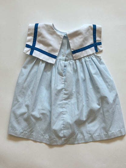 Vintage 90s Samara Seersucker Square Collar Fish Set Size 4T