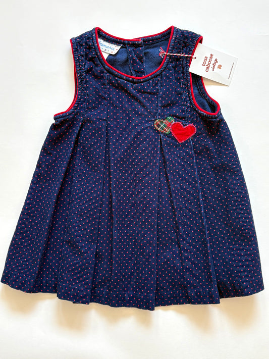 Vintage 90s Samara Corduroy Heart Dress Size 3T
