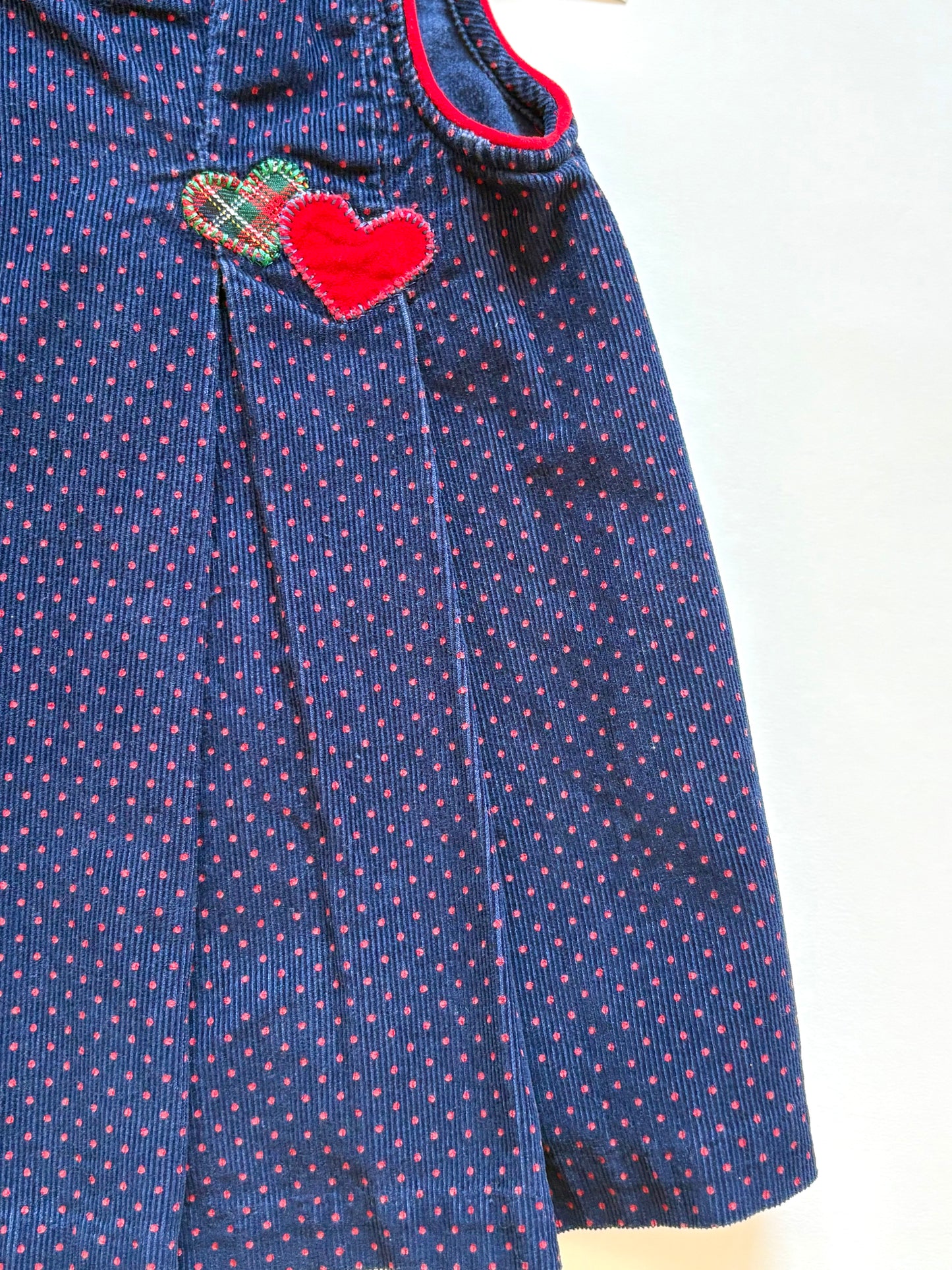 Vintage 90s Samara Corduroy Heart Dress Size 3T