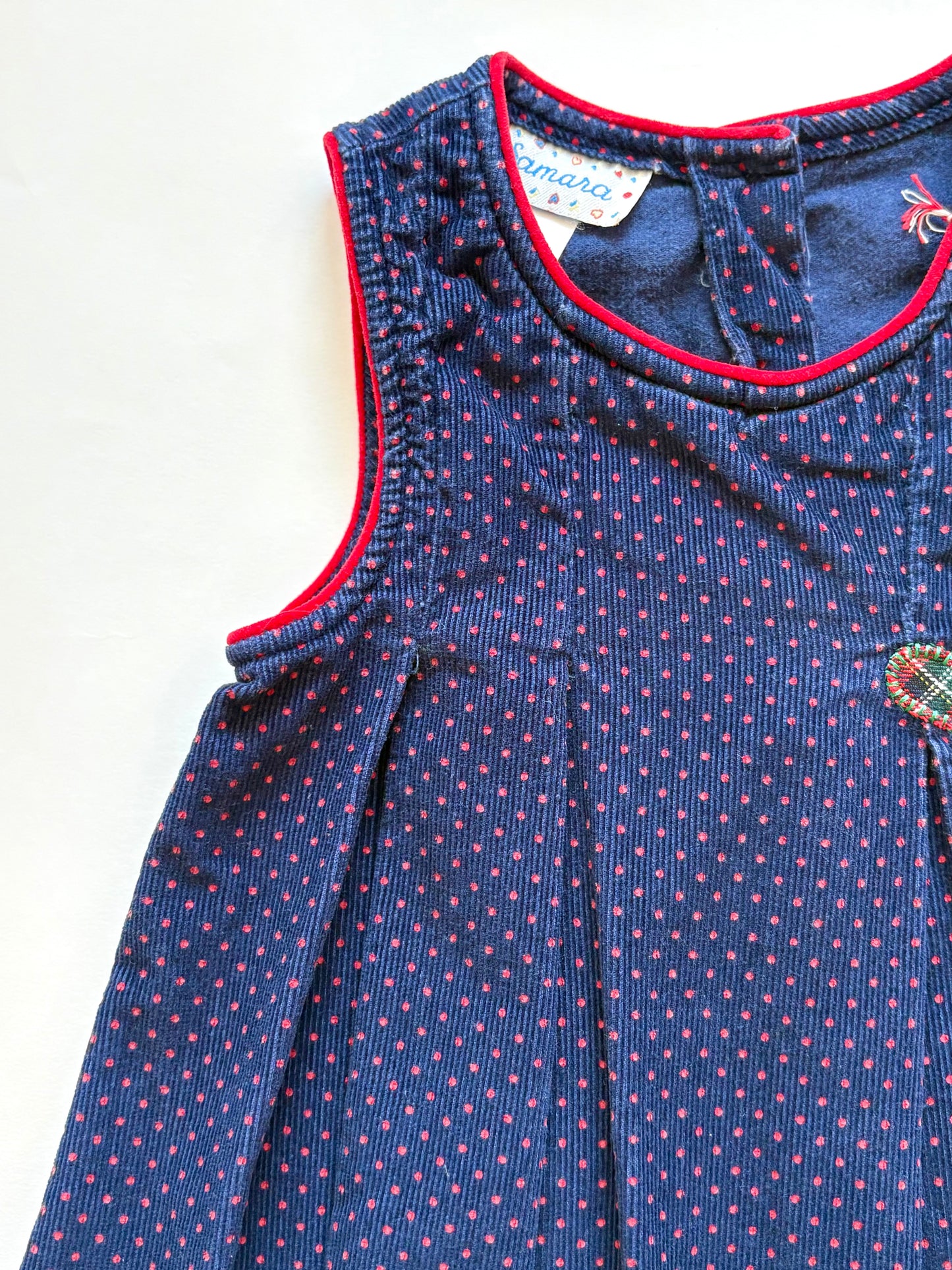 Vintage 90s Samara Corduroy Heart Dress Size 3T