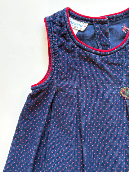 Vintage 90s Samara Corduroy Heart Dress Size 3T