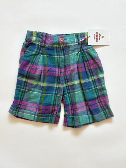 Vintage 80s/90s Kitestring Plaid Pleated Shorts Size 3T