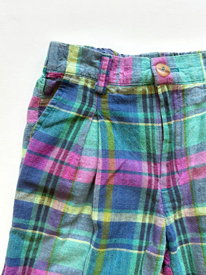 Vintage 80s/90s Kitestring Plaid Pleated Shorts Size 3T