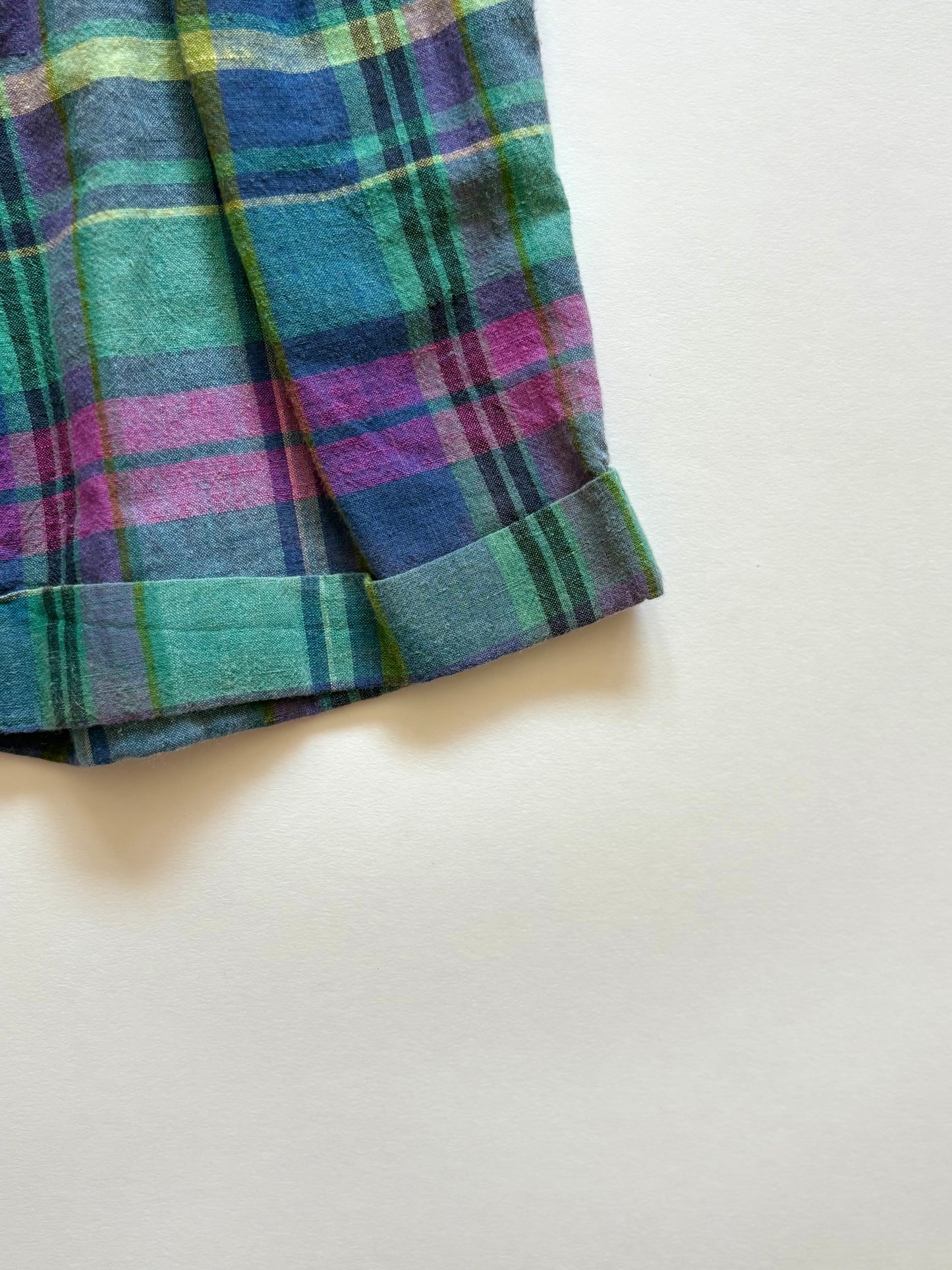 Vintage 80s/90s Kitestring Plaid Pleated Shorts Size 3T