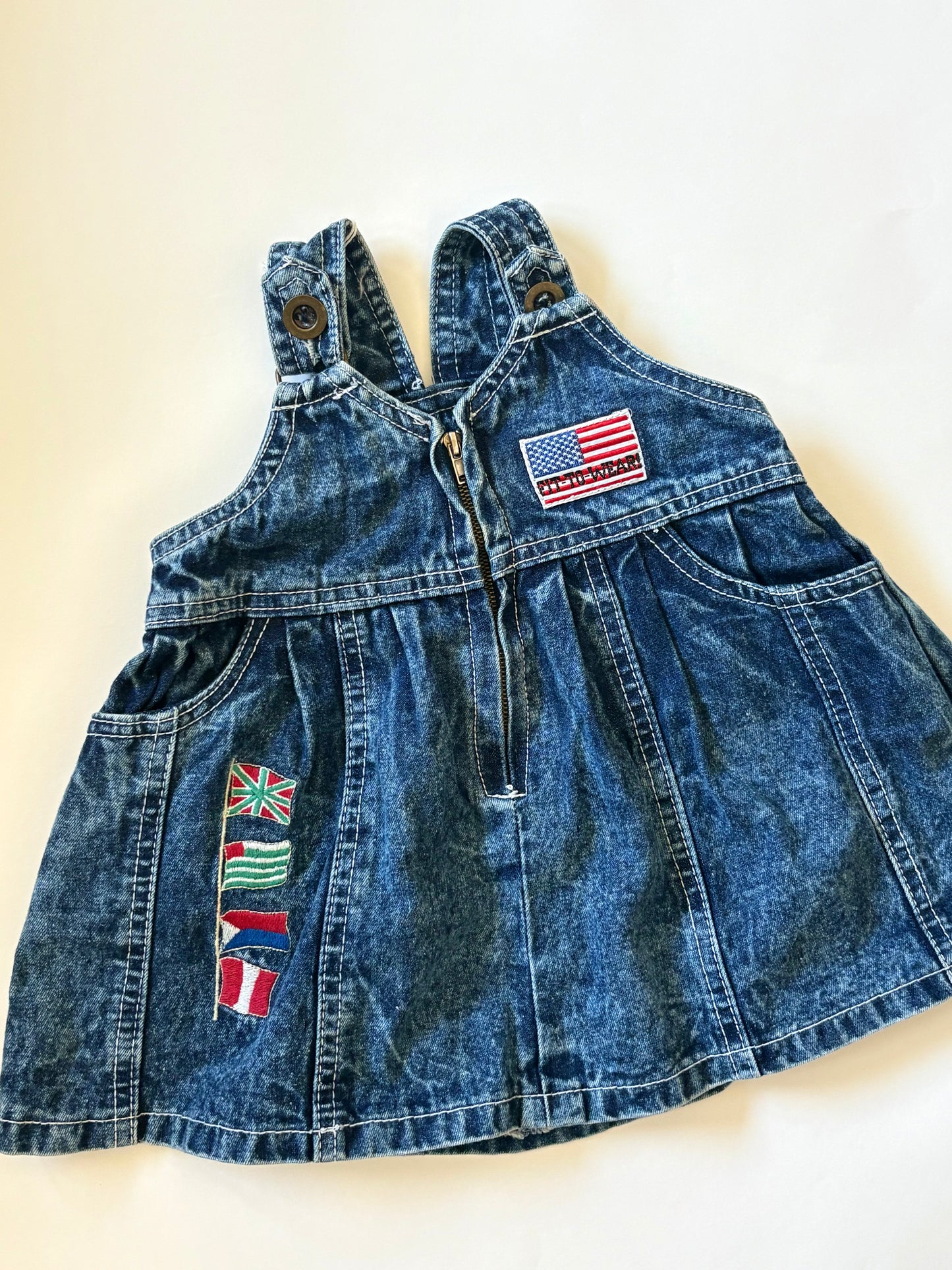 Vintage 90s Nautical Denim Jumper Size 12-18 months