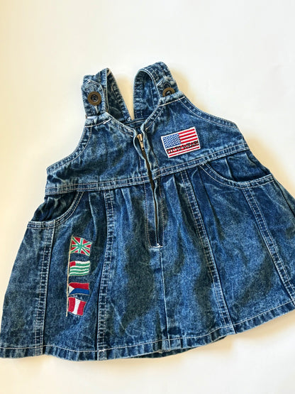 Vintage 90s Nautical Denim Jumper Size 12-18 months