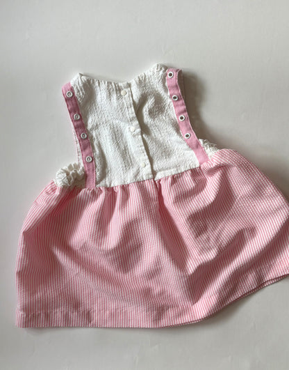 Vintage 80s Seersucker Sail Dress Size 2T