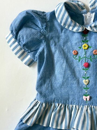 Vintage 80s/90s Collared Peplum Top Size 2T