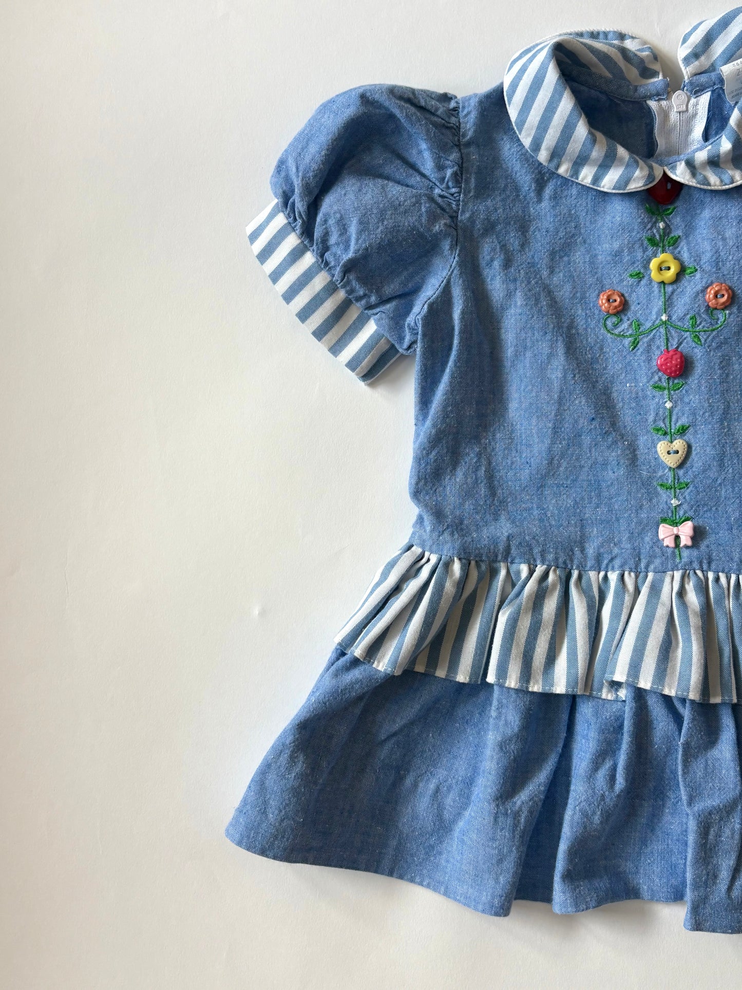 Vintage 80s/90s Collared Peplum Top Size 2T
