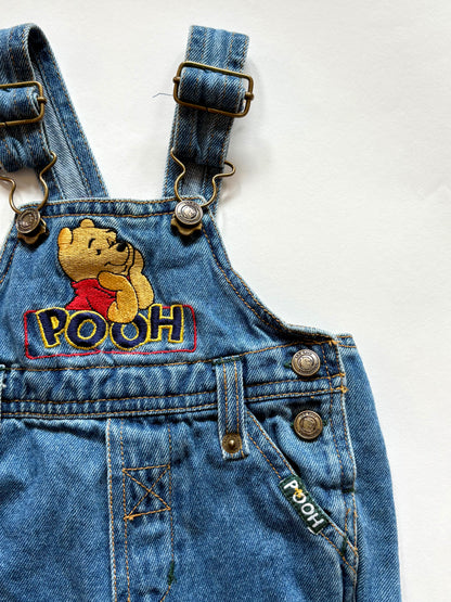 Vintage 90s Disney Pooh Bear Denim Overalls Size 3-6 months