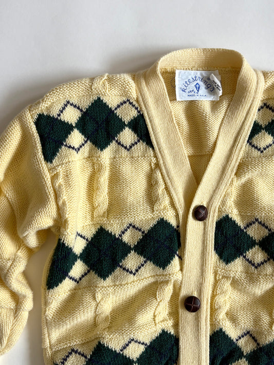 Vintage 80s/90s Kitestrings Argyle Cardigan Size 4T