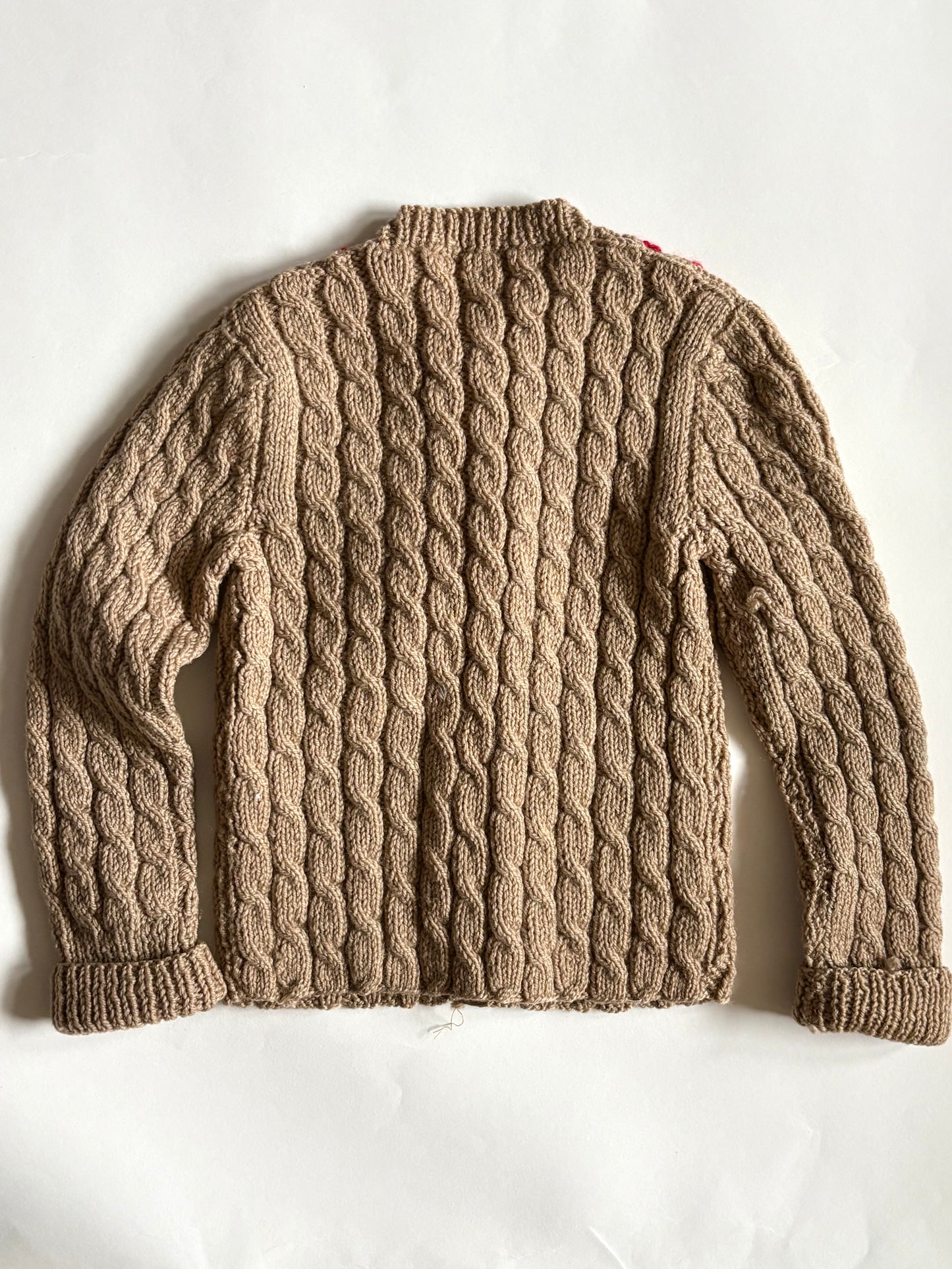 Vintage Handmade Cable-Knit Cardigan Size 2T
