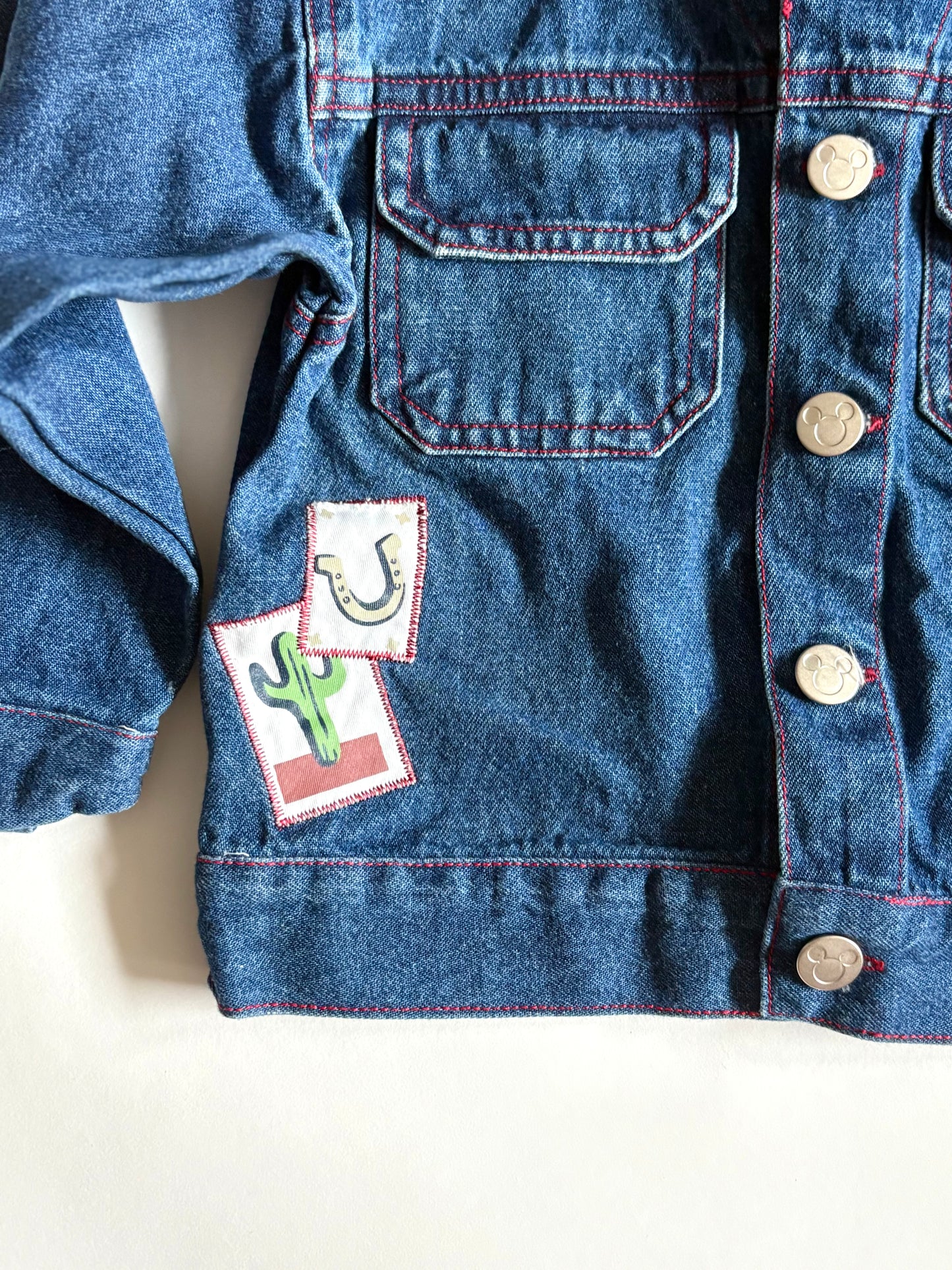 Vintage 90s Mickey Western Denim Jacket Size 2T