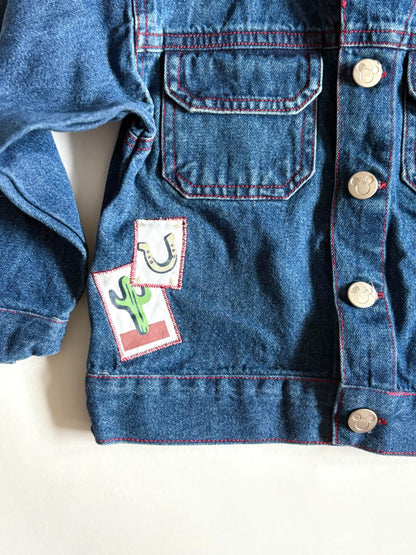 Vintage 90s Mickey Western Denim Jacket Size 2T