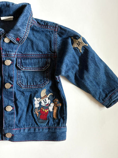 Vintage 90s Mickey Western Denim Jacket Size 2T