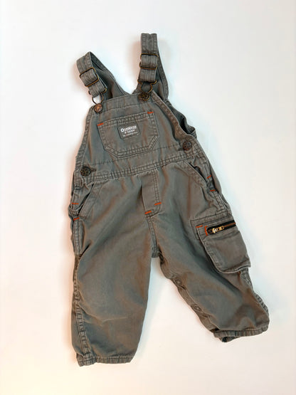Vintage 90s Olive Work Overalls Size 18 months