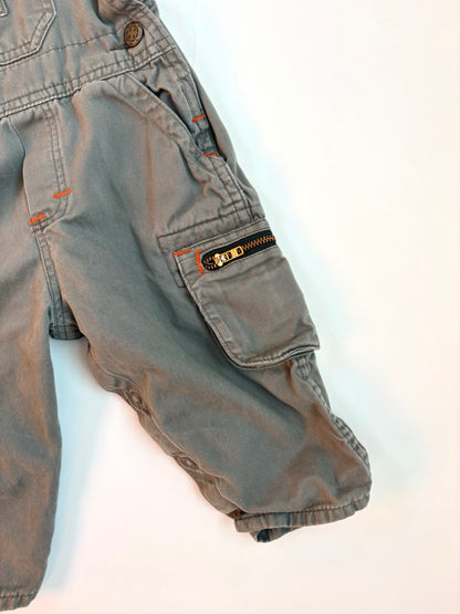 Vintage 90s Olive Work Overalls Size 18 months