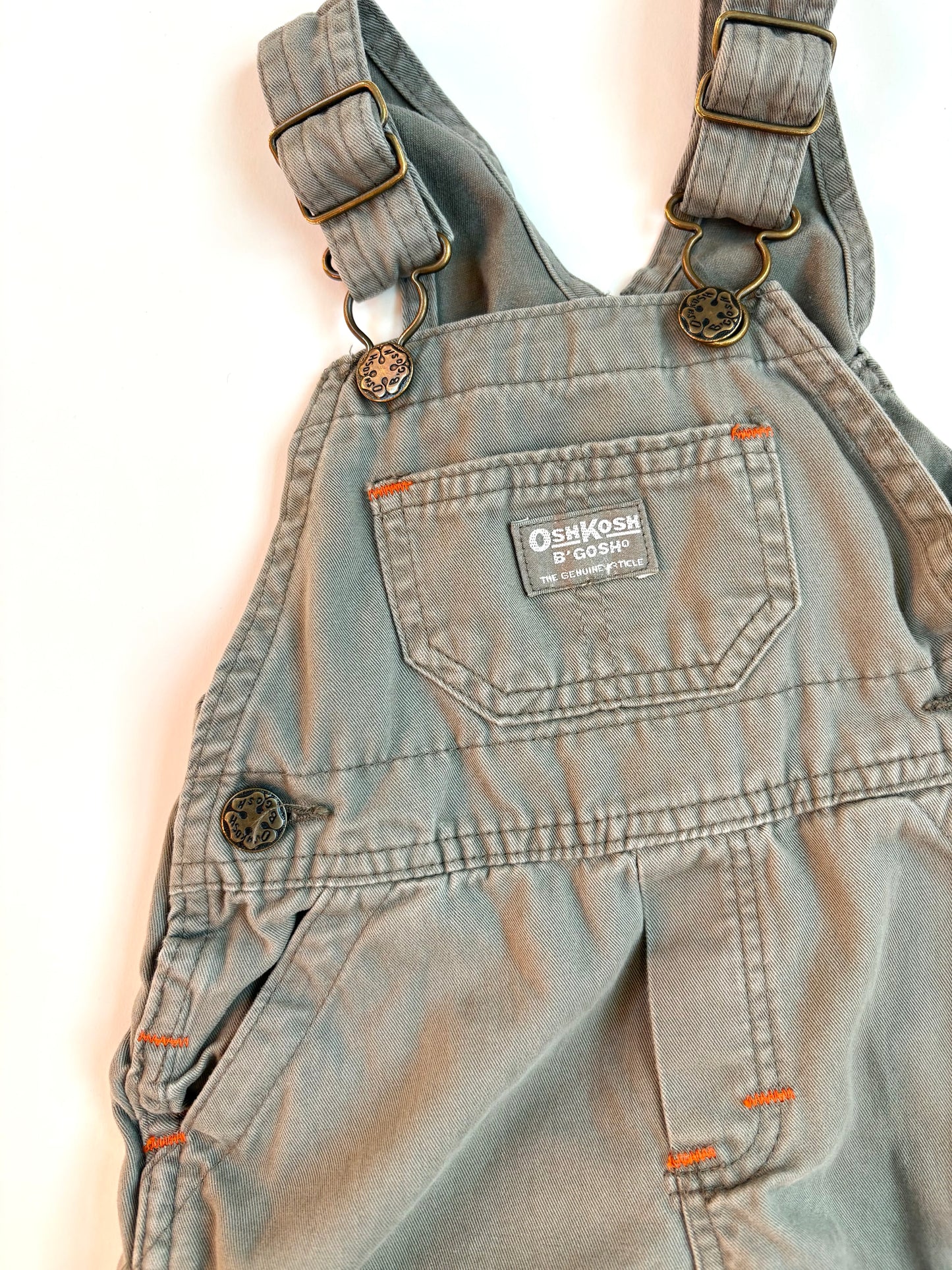 Vintage 90s Olive Work Overalls Size 18 months