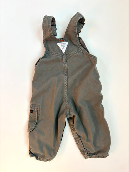 Vintage 90s Olive Work Overalls Size 18 months