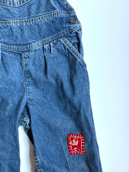 Vintage 80s Oshkosh Denim Overalls w/ TCV Patches Size 6