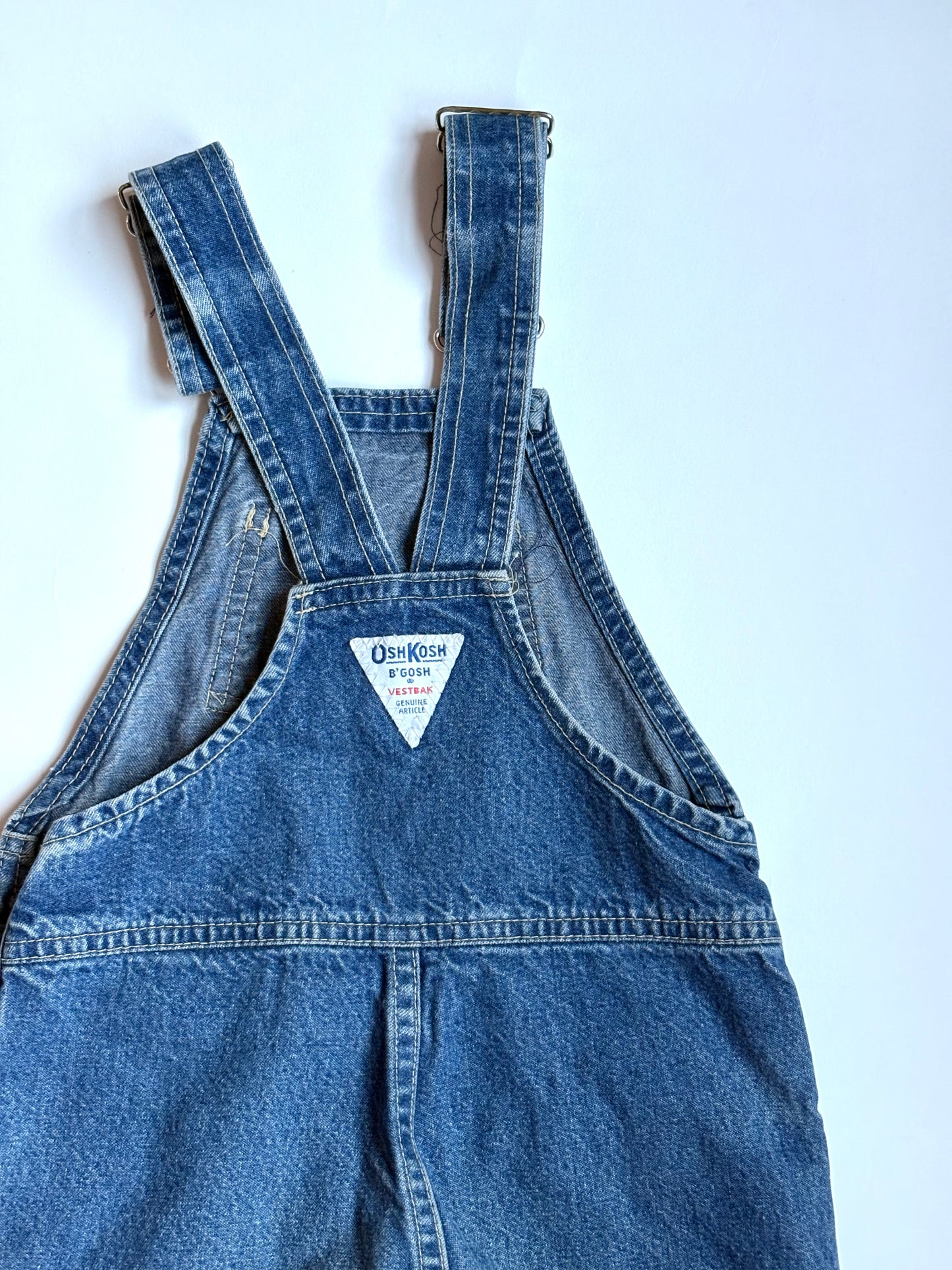 Vintage 80s Oshkosh Denim Overalls w/ TCV Patches Size 6