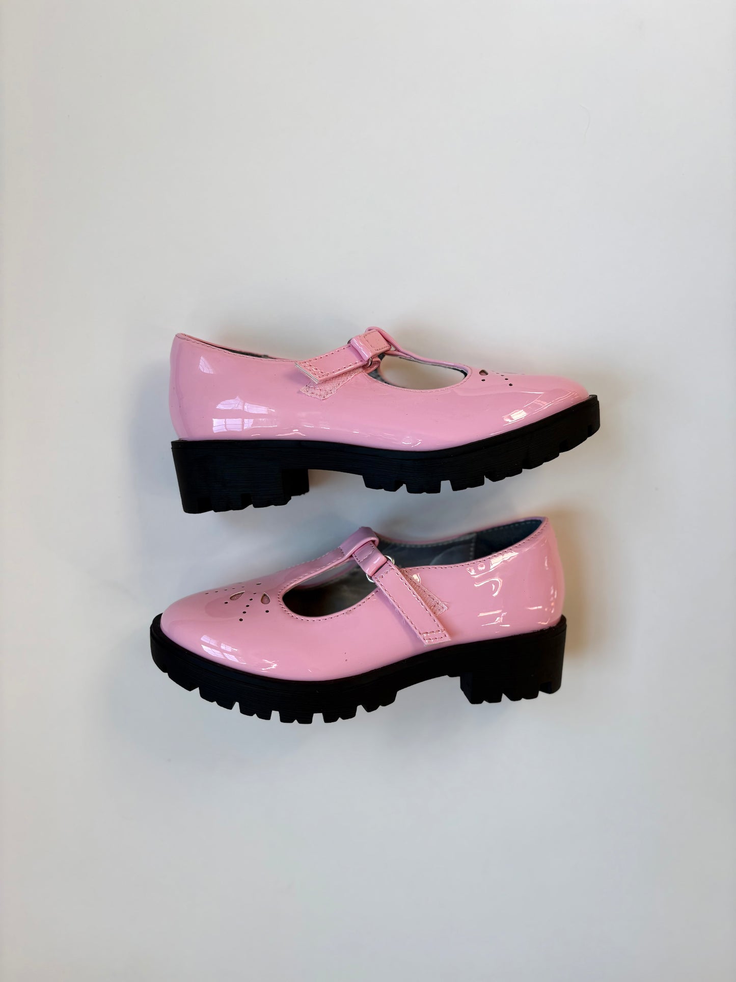 Pop Girls Chunky Patent Leather Mary Janes Size 1M