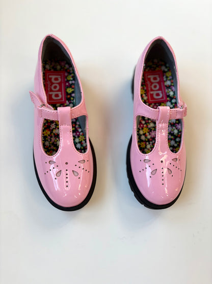 Pop Girls Chunky Patent Leather Mary Janes Size 1M