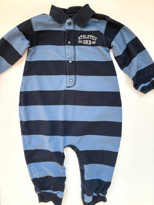 Vintage 90s Oshkosh Rugby Stripe Romper Size 24 months
