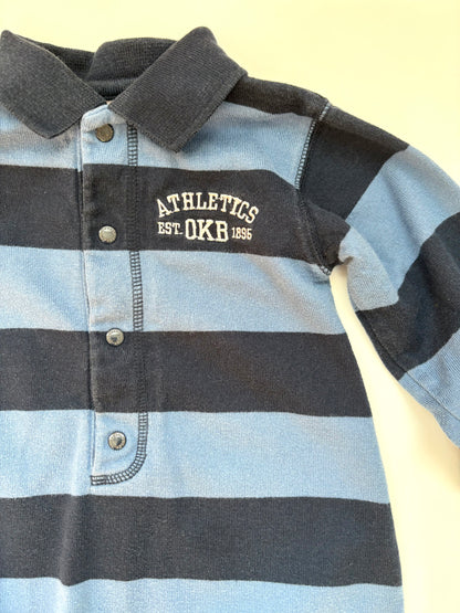 Vintage 90s Oshkosh Rugby Stripe Romper Size 24 months