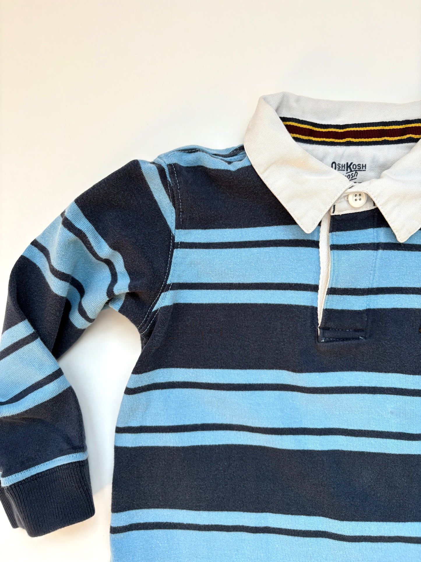Vintage Y2K Oshkosh Shield Blue Stripe Rugby Size 3T