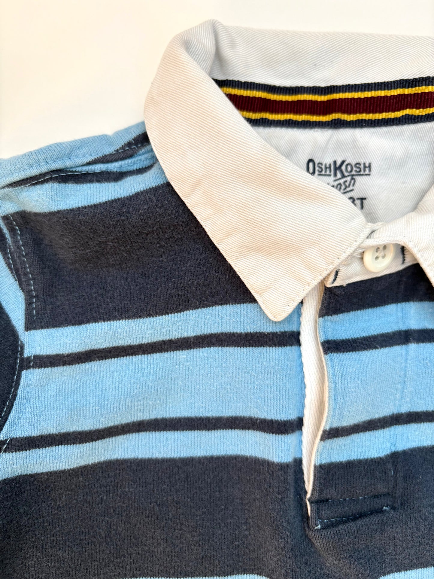 Vintage Y2K Oshkosh Shield Blue Stripe Rugby Size 3T