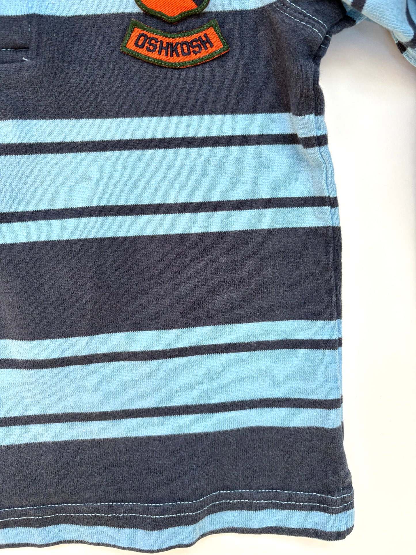 Vintage Y2K Oshkosh Shield Blue Stripe Rugby Size 3T
