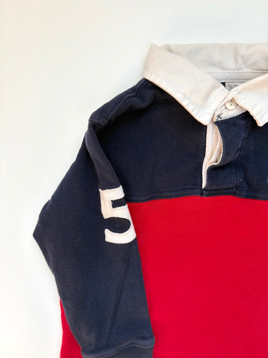 Vintage Y2K Oshkosh Red and Blue Block Color Rugby Size 4T