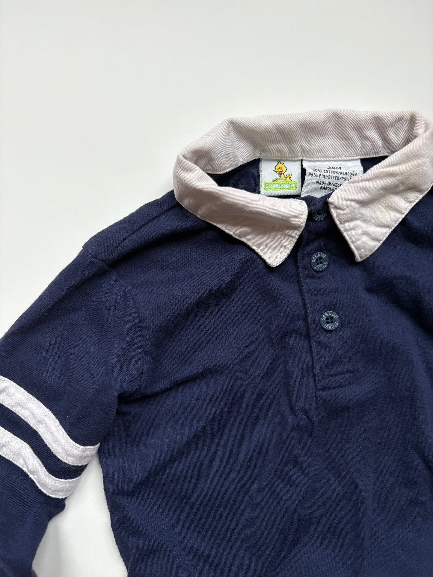Vintage Sesame Street Brand Varsity Rugby Onesie 18-24 months