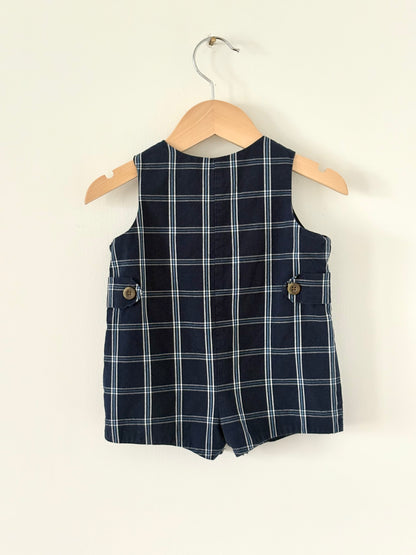 Vintage Hartstrings Windowpane Romper Size 3-6