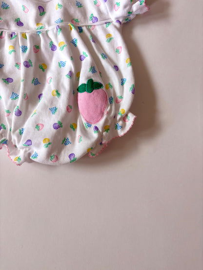 Vintage 80s/90s Lord & Taylor Fruit Romper Size 6 months