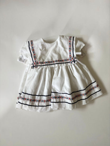Vintage Cap Sleeve Square Collared Dress Size 2T