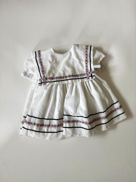 Vintage Cap Sleeve Square Collared Dress Size 2T