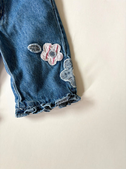 Vintage Y2K Denim Applique Capris Size 12 months