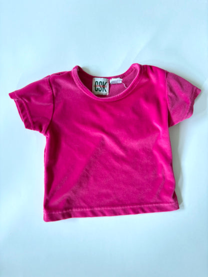Vintage 90s Velour Pink Tee Size 5
