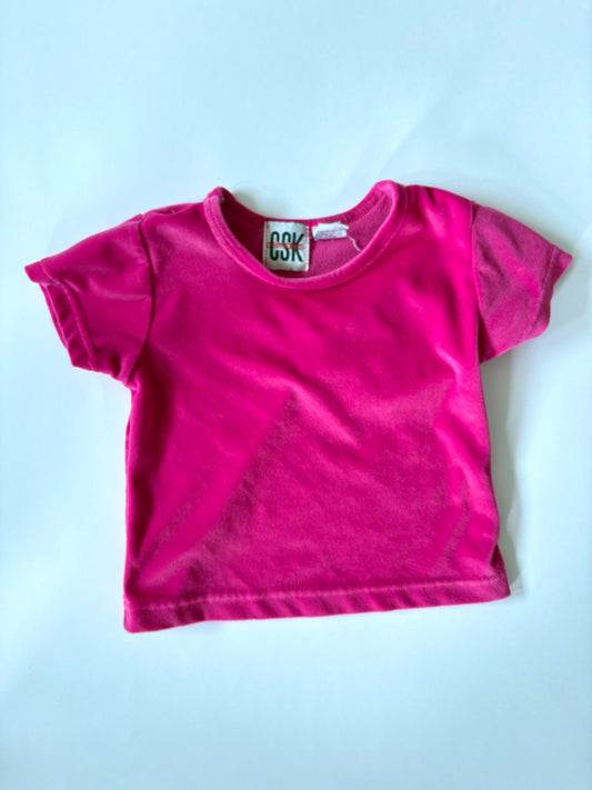 Vintage 90s Velour Pink Tee Size 5