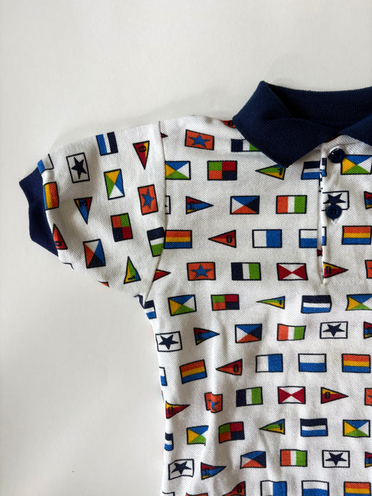 Vintage 80s/90s Healthtex Nautical Flag Shirt Size 4T