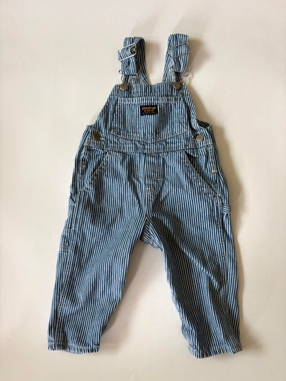 Vintage 90s Oshkosh Railroad Stripe Overalls Size 2T