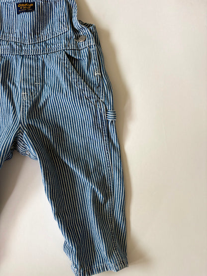 Vintage 90s Oshkosh Railroad Stripe Overalls Size 2T
