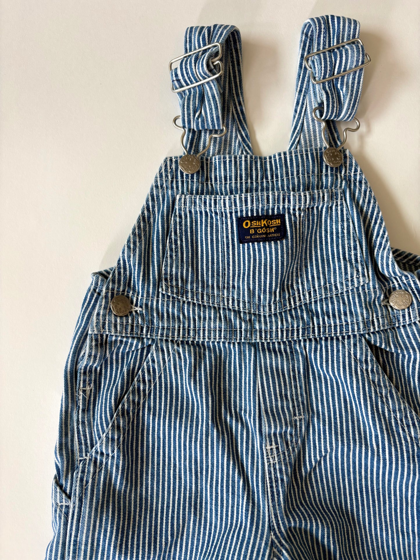 Vintage 90s Oshkosh Railroad Stripe Overalls Size 2T