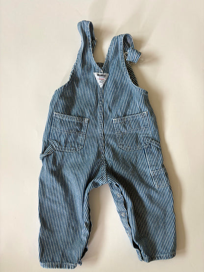 Vintage 90s Oshkosh Railroad Stripe Overalls Size 2T