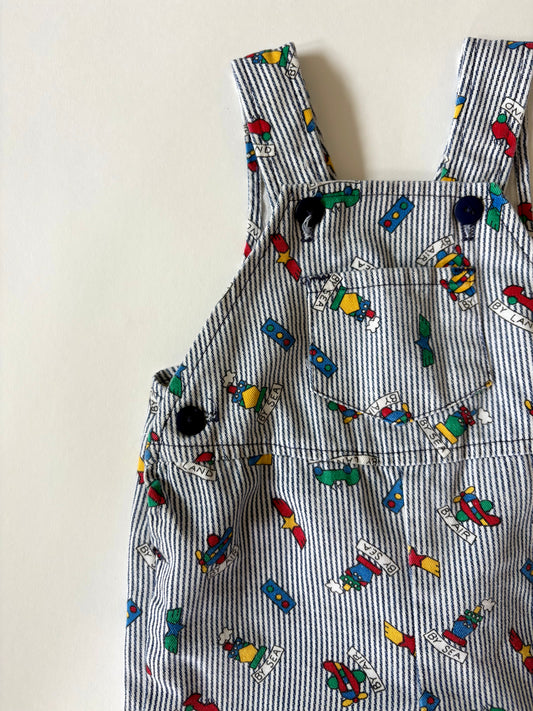 Vintage 90s Liberty Cuffed Transportation Overalls Size 9 months