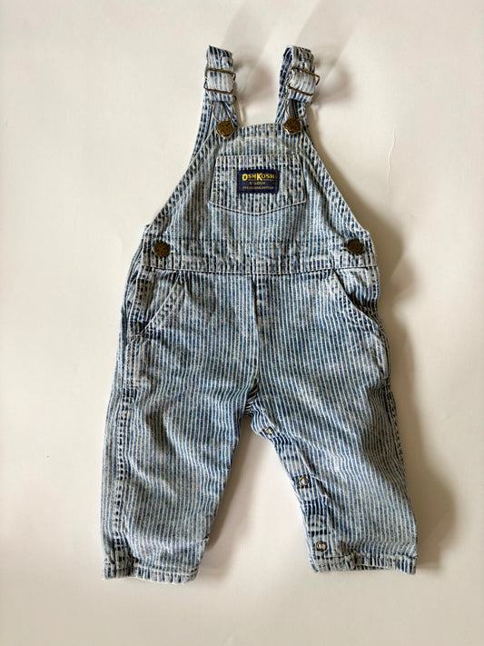 Vintage 80s Oshkosh Railroad Stripe Overalls Size 12 months